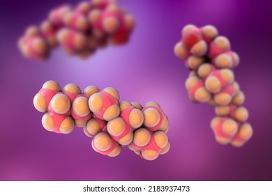 Molecule Of Cholesterol, 3D Illustration. Cholesterol Is A Type Of Lipid, Essential Component Of The Cell Membranes In Mammals, Its Blood Level Is Used As Health Indicator