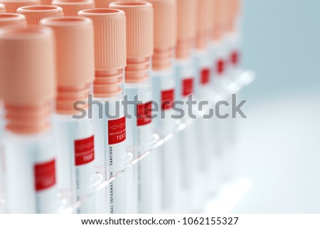 Molecule of DNA forming inside the test tube equipment.3d rendering,conceptual image.