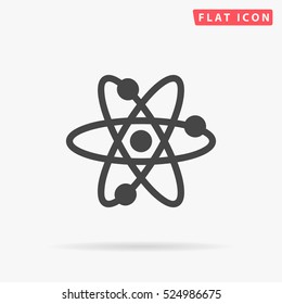 Molecule Icon Illustration. Flat simple grey symbol on white background with shadow