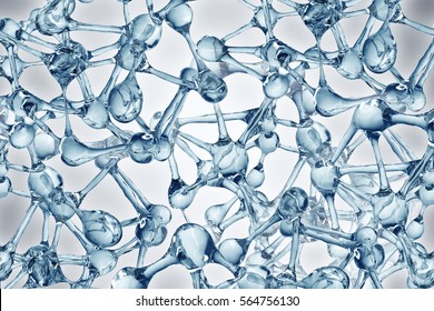 Molecule illustration over blue background, with Life and biology, medicine scientific, molecular research dna. 3D