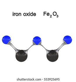 Molecule Iron Oxide, 3D Illustration