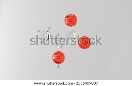 molecule Lactic acid ,Different laboratory ,White Background 3D Rendering,desktop wallpaper. Copyspace.