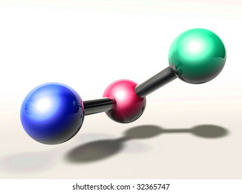 Nitrogen N2 Molecule Model Chemical Formula Stock Vector (Royalty Free ...