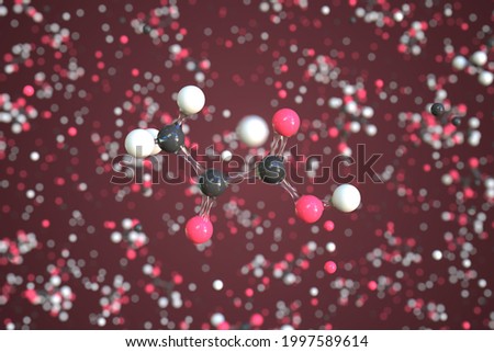 Molecule of pyruvic acid, conceptual molecular model. Scientific 3d rendering Stock photo © 