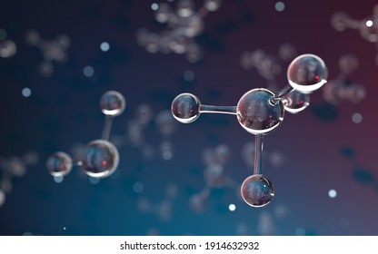 Molecule Structure, Biotechnology Concept, 3d Rendering. 