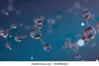 Molecule Structure, Biotechnology Concept, 3d Rendering. 