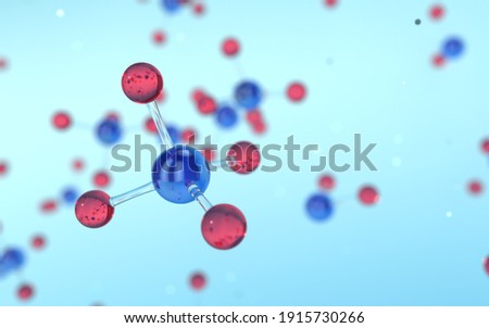 Molecule structure, biotechnology concept, 3d rendering. 