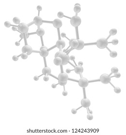 Molecule White 3d On White Background