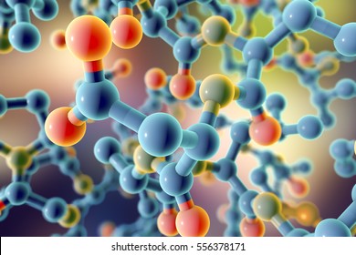 Molecules, Abstract Molecular And Research Background. 3D Illustration