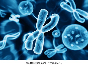 Molecules, Cells, Chromosomes, 3d illustration