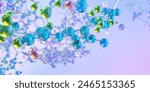 Molecules in chemistry and biochemistry, showing DNA proteins 3D molecular structure. Сhemical bonds, amino acids synthesis, enzymes. Molecular biology, nanotechnology, pharmaceuticals and metabolism