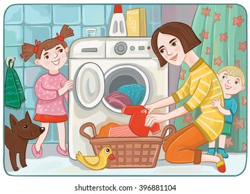 Mom Puts It In The Washing Machine Children's Clothing