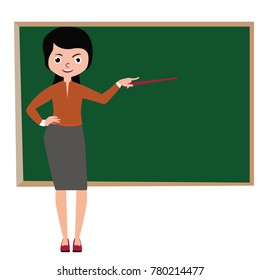 Indian Woman Teacher Front Blackboard This Stock Vector (Royalty Free ...