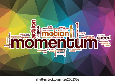 Momentum Word Cloud Concept With Abstract Background