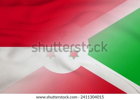 Monaco and Burundi political flag international relations BDI MCO symbol country Burundi Monaco patriotism. 3d image Stock photo © 
