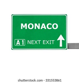 MONACO  Road Sign Isolated On White