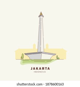 Monas Illustration Landmark Indonesia Stock Illustration 1878600163 ...