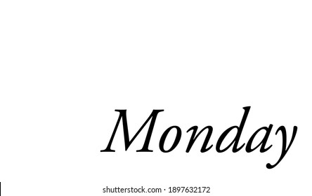 Monday Black White Design Background Stock Illustration 1897632172 ...