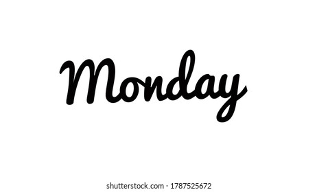 Monday Black White Illustration Poster Stock Illustration 1787525672 ...