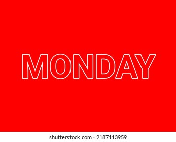 Monday Outline Bold Font For Bussiness,poster