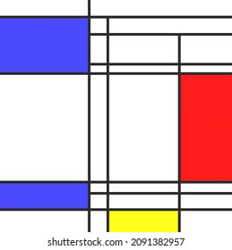 Mondrian Artwork Style Of Geometric Art