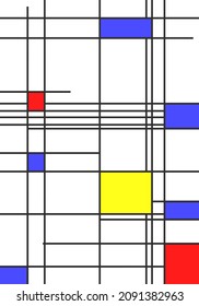 Mondrian Artwork Style Of Geometric Art