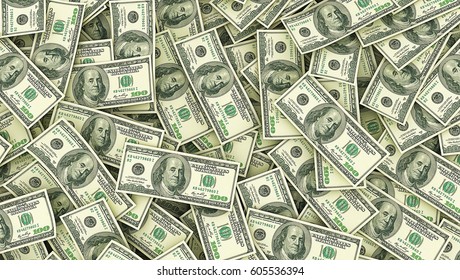 Money Background Screen Full Dollars 3d Stock Illustration