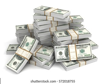 money bills 3d illustration isolated on white background