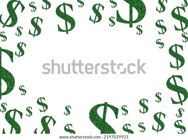 Money Border Green Dollar Sign Isolated Stock Illustration 2197029921