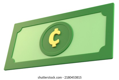 Money With Cent Symbol Isolated 3d Render Illustration