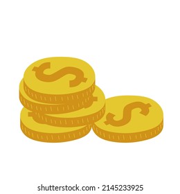 Money Coins Stack Doodle Or Drawn Small Pile Heap Of Gold Pound Currency Graphic Isolated On White Illustration Image