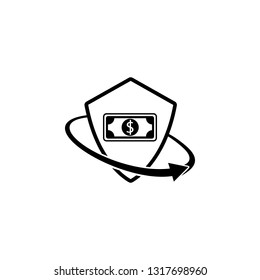 money, dollar insurance. Element of insurance in shield icon. Premium quality graphic design icon. Signs and symbols collection icon for websites, web design, mobile app - Powered by Shutterstock