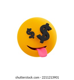 Money Face Emoji 3d Rendering