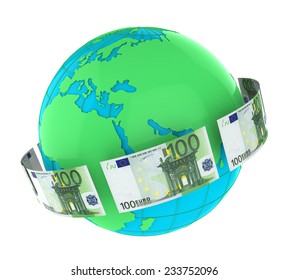 Money Flying Around The World