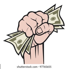 Drawing Hand Holding Paper Money Money Stock Vector (Royalty Free ...