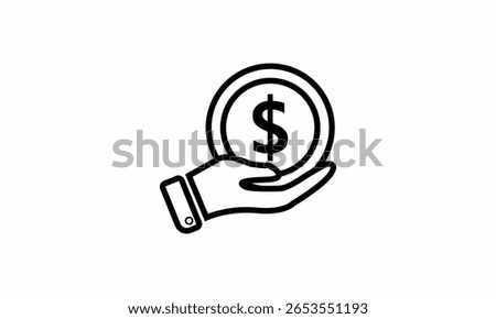 Money received icon. Solid icon vector illustration. For website design, logo, app, template, user interface.