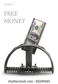 Money Trap, With Hundred Dollars On A White Background. Made In 3d Software. (free Money)