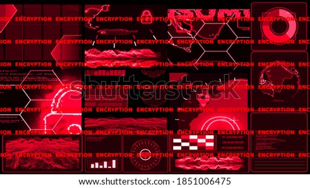 Monitor Digital CCTV red alert and graph bar radar detected was attact by ransomware and encryption