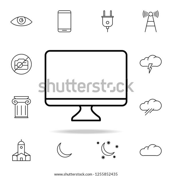 monitor icon. Element\
of simple icon for websites, web design, mobile app, info graphics.\
Thin line icon for website design and development, app development\
on white\
background