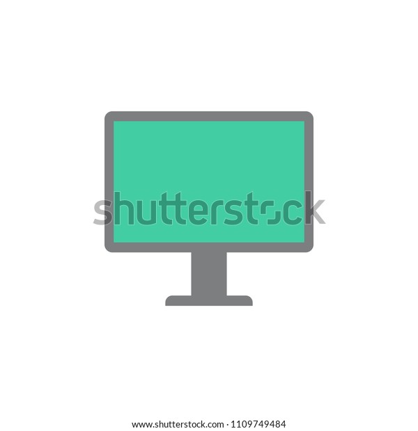 monitor icon. Element of web icon for\
mobile concept and web apps. Colored isolated monitor icon can be\
used for web and mobile. Premium icon on white\
background