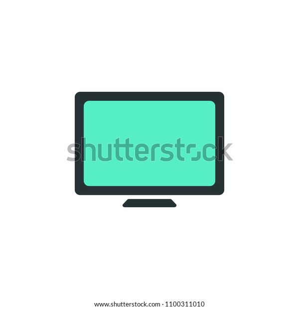 monitor icon. Element of web icon with one\
color for mobile concept and web apps. Isolated monitor icon can be\
used for web and mobile on white\
background
