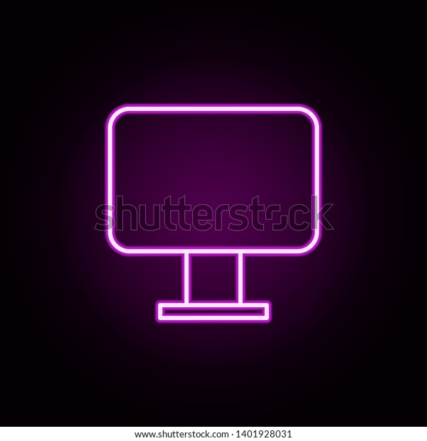 monitor neon icon.\
Elements of education set. Simple icon for websites, web design,\
mobile app, info\
graphics