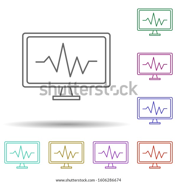 Monitoring multi color icon. Simple thin\
line, outline illustration of security icons for ui and ux, website\
or mobile\
application