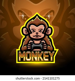 Monkey Esport Logo Mascot Design Stock Illustration 2141101275 ...