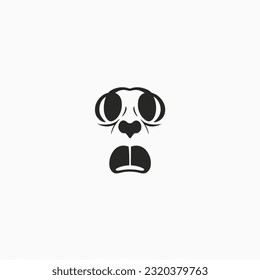 Monkey Face Expression Logo or Icon Vector Illustration