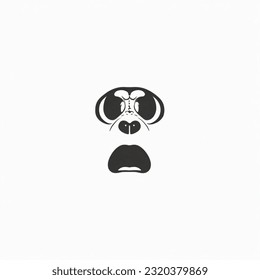 Monkey Face Expression Logo or Icon Vector Illustration