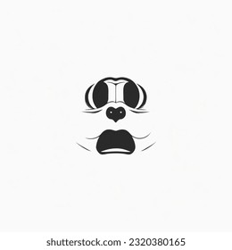 Monkey Face Expression Logo or Icon Vector Illustration