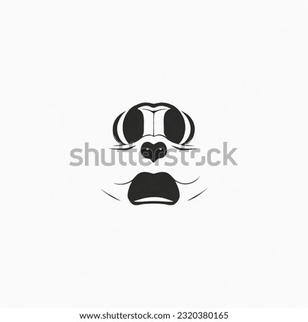 Monkey Face Expression Logo or Icon Vector Illustration