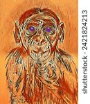  A monkey thinking about something