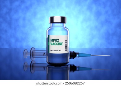 MonkeyPox MPOX Vaccine with Syringe - 3D Illustration Render - Powered by Shutterstock